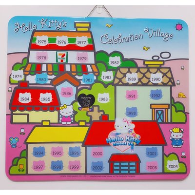 7-11 Hello Kitty Hello Kitty 30週年紀念 3D磁鐵收集板+全套磁鐵34個 超可愛