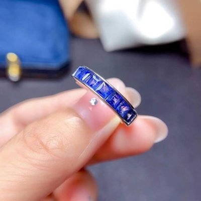 【藍寶石戒指】天然斯里蘭卡藍寶石戒指 獨特方形切工 高淨度 顏色超好的 藍寶石對戒