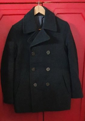 深灰色 UNIQLO 短版海軍外套 pea coat  二手   S