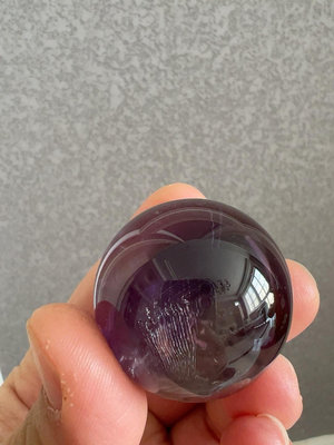 #天然水晶 天然烏拉圭指紋紫水晶球【老王收藏】15685