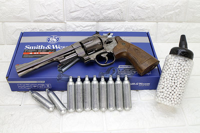 [01] UMAREX Smith &amp; Wesson M29 6.5吋 左輪 CO2槍 黑 + CO2小鋼瓶+奶瓶