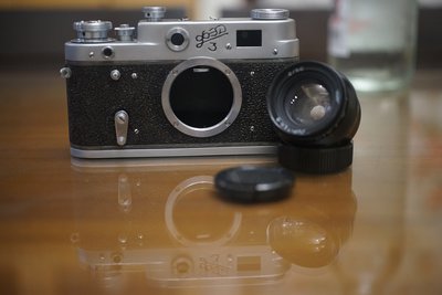 品相不錯FED-3俄國Leica Copy單眼疊影加購 Jupiter-8 50mm F2.0 L39鏡頭 一機一鏡