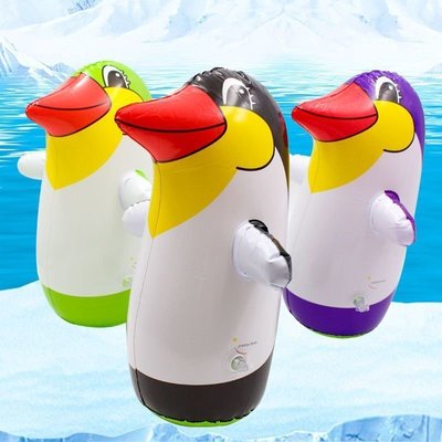 現貨 玩具 充氣 公仔 不倒翁批發新款企鵝充氣玩具充氣企鵝兒童充氣禮物玩具!跨境批發-誠信商鋪