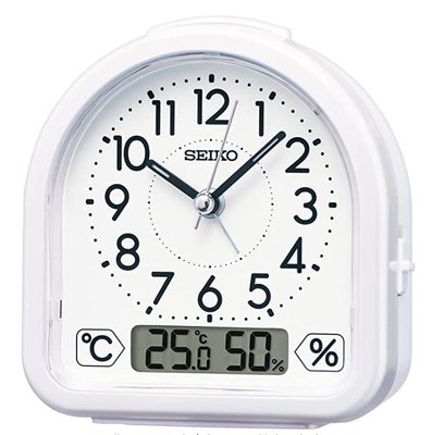14495A 日本進口 限量品 正品 SEIKO溫溼度時鐘白色桌鐘鬧鐘 溫溼度計靜音夜燈時鐘LED顯示鐘送禮禮品