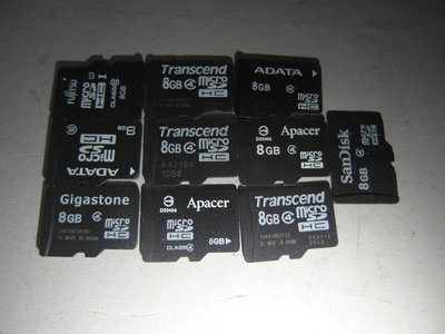 [快樂99]-10個 (8GB)  micro SD 記憶卡 [非新品.請自行檢測好壞]-99元起標(2)