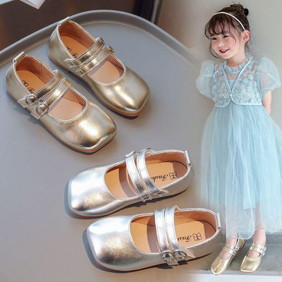 【小點點】新女童銀色小皮鞋瑪麗珍舞臺表演走秀舞蹈公主單鞋夏天兒童鞋子