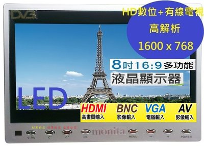 【划算的店】旅行者Monita 8吋螢幕 16:9 (MT-HD8058T)可當電視螢幕監視器
