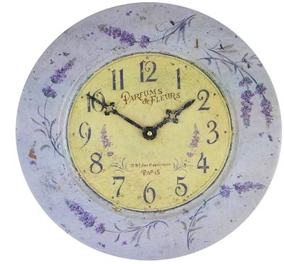 7561c 英國製造 好品質 歐式古典美學普羅旺斯紫色薰衣草錫合金牆壁上掛鐘客廳房間時鐘鐘錶裝飾品擺件送禮禮品