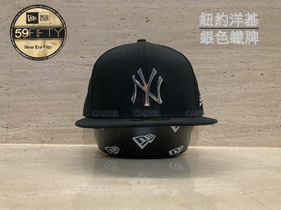 New Era MLB NY Yankees Metal Silver 59Fifty 美國大聯盟紐約洋基銀色鐵牌全封帽