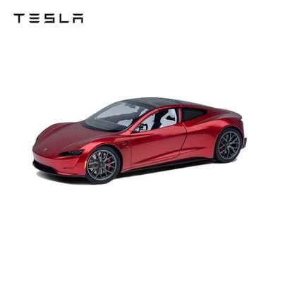 熱銷 Tesla/特斯拉收藏擺件車模玩具車仿真Roadster 1:18可開發票