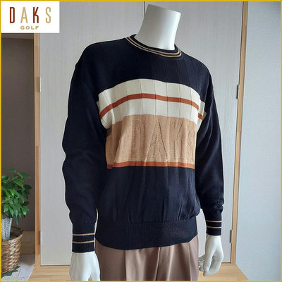 🇯🇵日本二手衣✈️DAKS GOLF 長袖針織衫 日本製 高爾夫運動休閒 DAKS 大LOGO 純棉 針織衫 M2869D