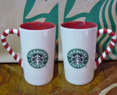 Starbucks星巴克~2009年 聖誕節 限定 經典舊Logo 拐杖糖馬克杯12oz~全新～台北可面交