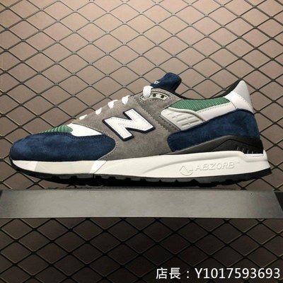 New Balance 998 藍綠 復古 麂皮 低幫 休閒運動慢跑鞋 M998NL 男鞋