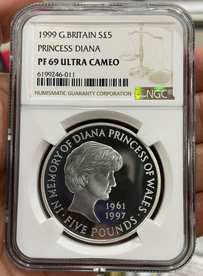 (可議價)-二手 NGC-PF69UC 英國1999年戴安娜王妃銀幣 錢幣 銀幣 硬幣【奇摩錢幣】1420