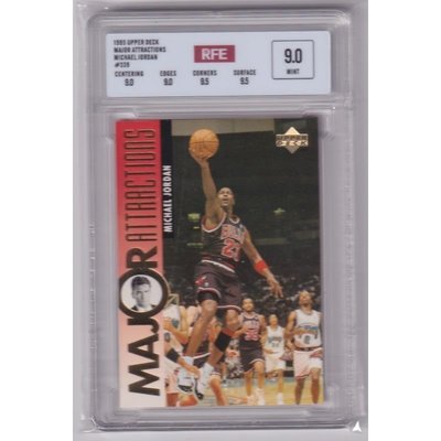NBA球星卡 邁克爾 喬丹 UD MAJOR ATTRACTIONS 1995 RFE評級卡9.0~特價