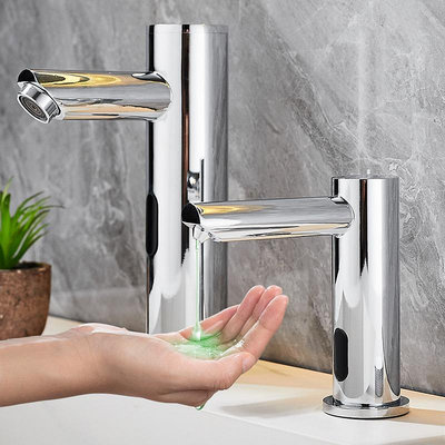 芬馳酒店臺面水龍頭式智能感應泡沫洗手液機全自動感應皂液器商用