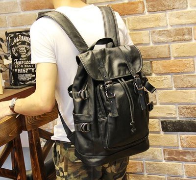 FINDSENSE Z1 韓國 時尚 潮 男 皮質 校園 學生電腦包 書包 後背包 雙肩包