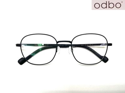 光寶眼鏡城(台南) odbo 新款四方型鈦ip眼鏡*od1823 /C1,消光黑色,專利無螺絲彈簧腳,