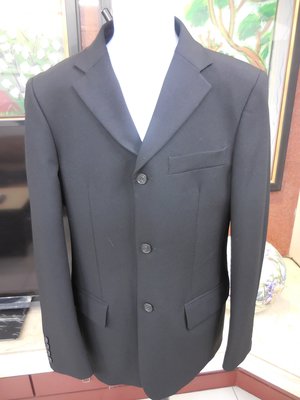 (二手)SISLEY合身款免燙黑色西裝外套(48)(B814)