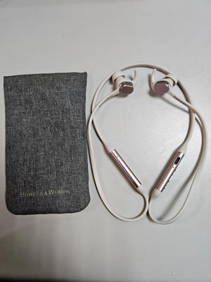 英國B&amp;W PI3 玫瑰金時尚頸掛式藍芽無線耳道式耳機