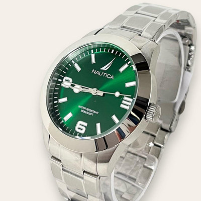 全新 現貨 Nautica PACIFIC BEACH watch 不鏽鋼錶帶 手錶 航海 美式 休閒 紳士 騎士 街頭