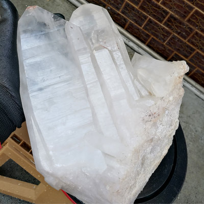 [友克鑫礦業]ac1412約重6.33kg-雙尖水晶 粗柱白水晶簇 水晶柱 原礦