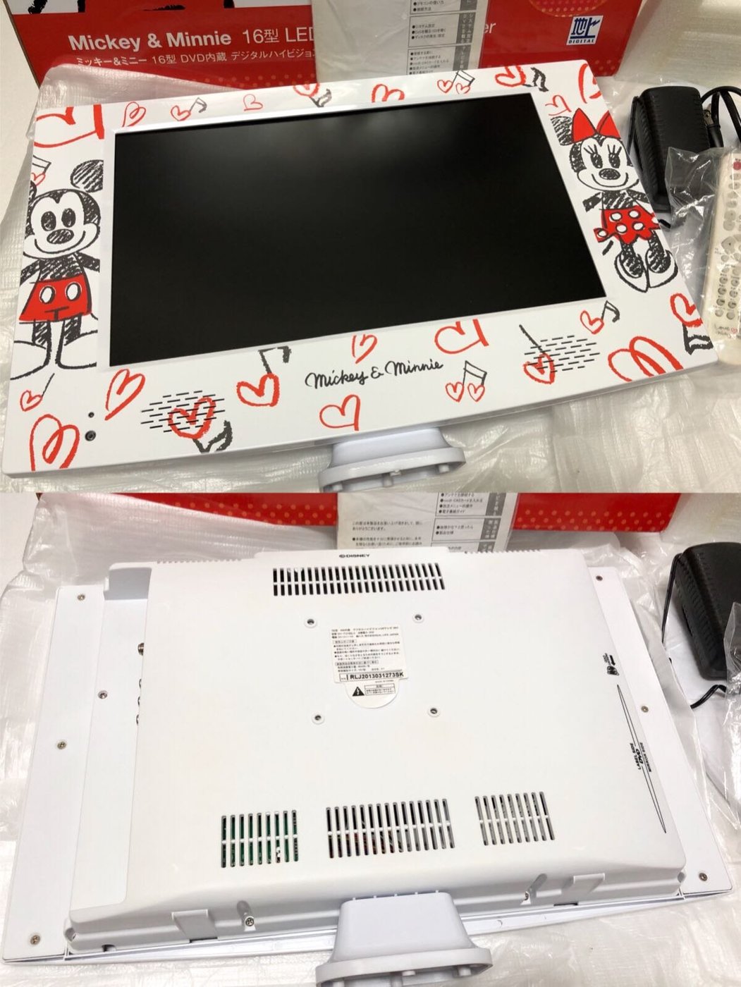 迪士尼 Disney Mickey & Minnie 米奇米妮 16吋 LED TV with DVD player 液晶電視 聯名限量收藏品