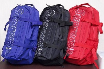 ☆ETW☆【一中店】2018 SUPREME 45th Backpack Box Logo 後背包黑紅黃