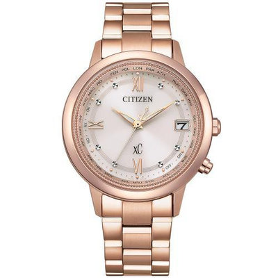 「官方授權」CITIZEN星辰 xC系列 光動能 時尚鈦金屬電波女腕錶 CB1132-51W