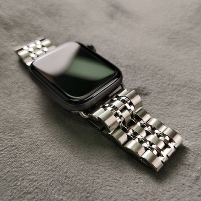 apple watch不銹鋼金屬鏈式商務表帶蘋果手表 Apple Watch6/5/4代44mm40mm精鋼蝴蝶扣表帶