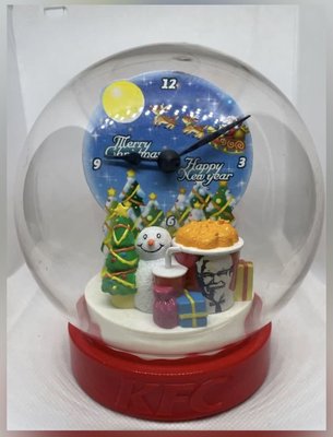 22年前的收藏 2000年發行 肯德基爺爺 KFC 聖誕節 聖誕禮物 球造型時鐘 單顆電池式 底座可調整時間 功能正常 品相完好 幾乎全新
