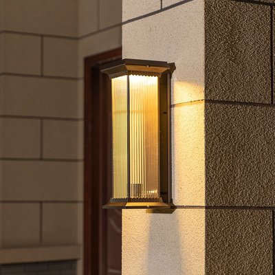 太陽能中式戶外壁燈防水庭院別墅陽臺花園門口接電兩用長條墻壁燈