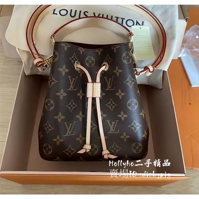 二手正品 LV 路易威登 Neonoe BB 新款迷你水桶 手提包 肩背包 斜背包 水桶包 M46581老花水桶包