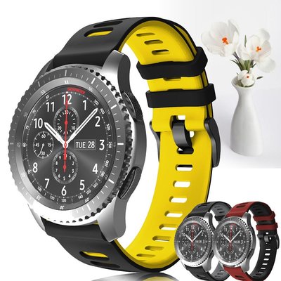 適用於 Galaxy Watch 46mm Gear S3 Frontier 錶帶運動矽膠錶帶, 適用於 Galaxy