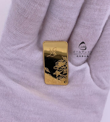 【GoldenCOSI】 花開富貴金條金塊1錢(3.75公克)