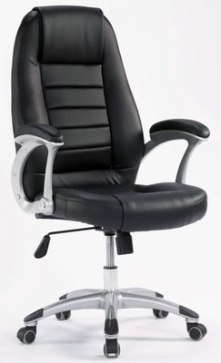 【DH】商品編號BC253-4商品名稱黑皮辦公椅(圖一)氣壓可升降.台灣製.新品特價