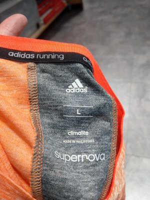 adidas Supernova running 橘色短袖慢跑衣 運動衣 籃球衣