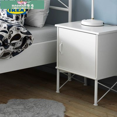 【熱賣精選】IKEA宜家MUSKEN穆斯肯簡約收納柜儲物盒開門柜床邊桌現代北歐風