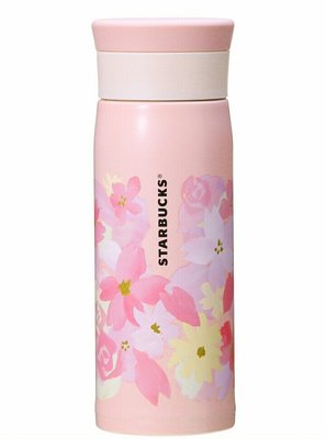 絕美櫻花季~STARBUCKS日本星巴克咖啡2017年櫻花周邊商品: A4粉色大保溫瓶,每個含運費1990元