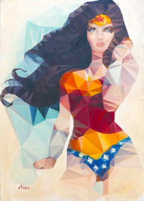 聚鯨Cetacea﹡Art【Wonder Woman（神力女超人） / Alex】進口油畫 無框畫 手繪油畫 電影主題