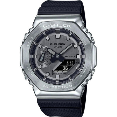 CASIO G-SHOCK 金屬時尚農家橡樹計時錶/銀/GM-2100-1A