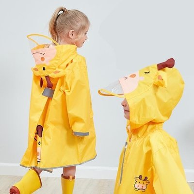 現貨熱銷-兒童雨衣立體帶書包位反光條雨披女童男童