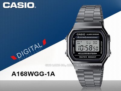 CASIO 卡西歐 手錶專賣店 A168WGG-1A 復古電子錶 不鏽鋼錶帶 生活防水 A168WGG