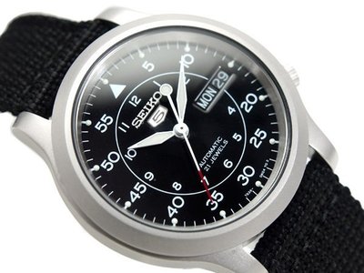 SEIKO WATCH 精工5號機械帆布錶-黑 SNK809K2