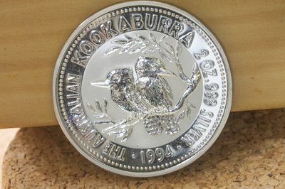 順順飾品--白銀銀幣--999純銀1994年澳洲笑鴗鳥銀幣┃重2盎司