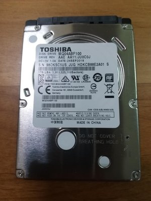 Toshiba 2.5" HDD MQ04ABF100 1TB  硬碟 7mm