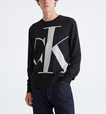 【CK男生館】Calvin Klein CK大LOGO海島棉針織衫【CK002R2】(XS-S-L)