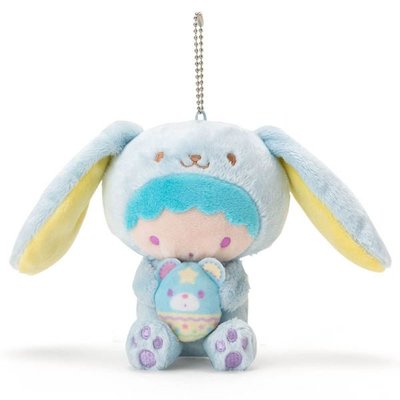 花見雜貨~日本進口全新正版kiki&amp;lala雙子星小雙星仙子的kiki款長耳兔造型絨毛玩偶吊鍊吊飾娃娃擺飾