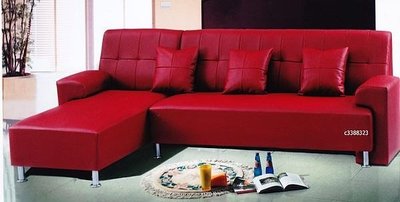 頂上{全新}歐系時尚L型沙發/俏麗紅沙發/保證台灣製造17600元~~紅色款