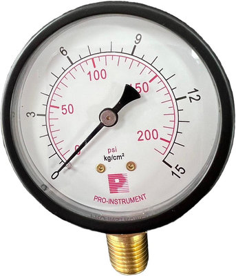 瓦斯壓力錶15KG 表面直徑2.5''